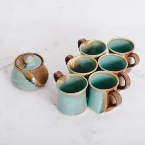 Set 6 tazas con azucarero
