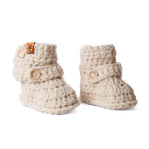 Zapato lana natural recién nacido