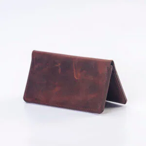 Billetera de cuero larga color chocolate