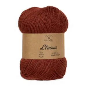 Ovillo de lana Llaima color ladrillo