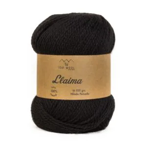 Ovillo de lana Llaima color negro