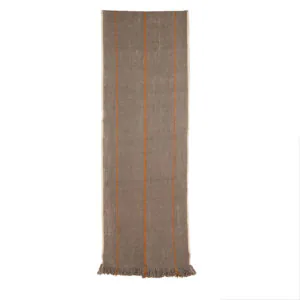 Alfombra pasillera XL café y naranjo 306x72 cm.