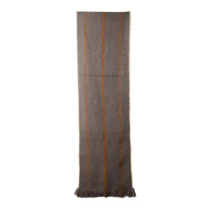 Alfombra pasillera XL gris y naranjo 306x73 cm.