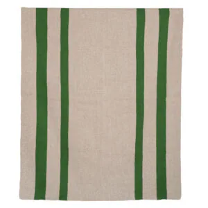 Alfombra telar L beige y verde 223x172 cm.