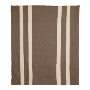 Alfombra telar XL café y crudo 225x170 cm.