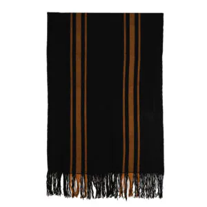 Piecera telar XL negro y café 235x115 cm.