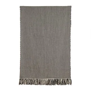 Piecera telar negro y blanco 203x118 cm.