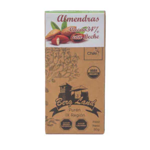 Barra chocolate orgánico almendra