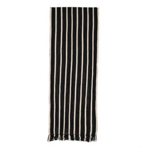 Alfombra pasillera XL negro y blanco 310x71 cm.
