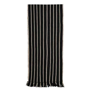 Alfombra pasillera XL negro y blanco 309x71 cm.