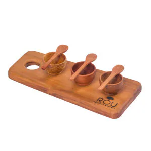 Set tabla pequeña y 3 pocillos