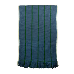 Alfombra pasillera XL azul y verde 301x71 cm.