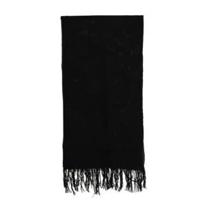 Echarpe telar negro 220 x56 cm. Alejandra Nahuelqueo Negro Kuifi Kimun