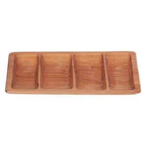 Bandeja de madera de 4 divisiones