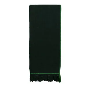 Piecera telar negro y verde 205x93 cm.