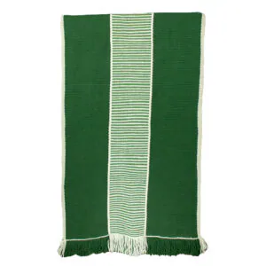 Alfombra pasillera verde y crudo 299x80 cm.