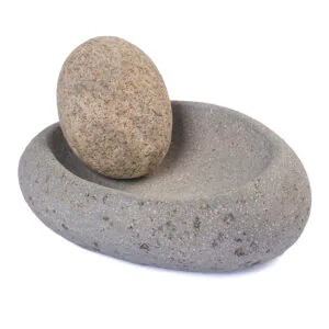 Mortero de piedra de río grande