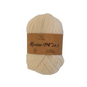 Ovillo lana Merino DK color blanco crudo