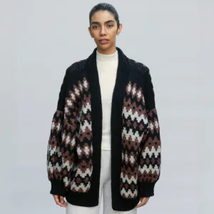 Sweater jacquard mujer gris claro