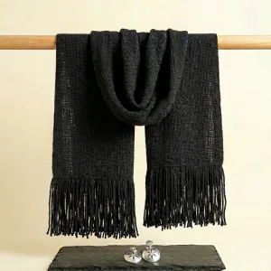 Echarpe telar negro 215x51 cm.